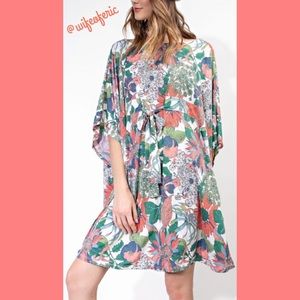 Boho Kimono Style Floral Print Dress